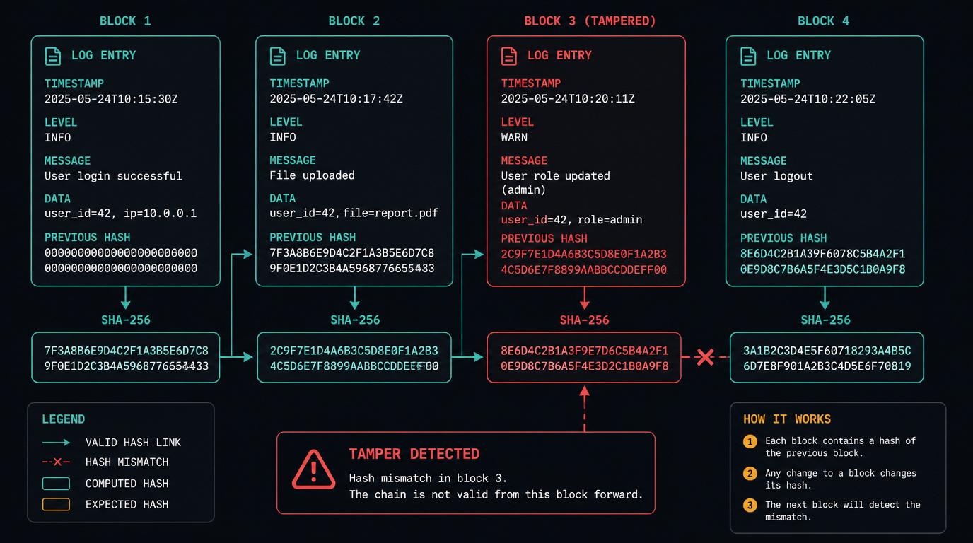 Audit Log Hash Chain Diagram